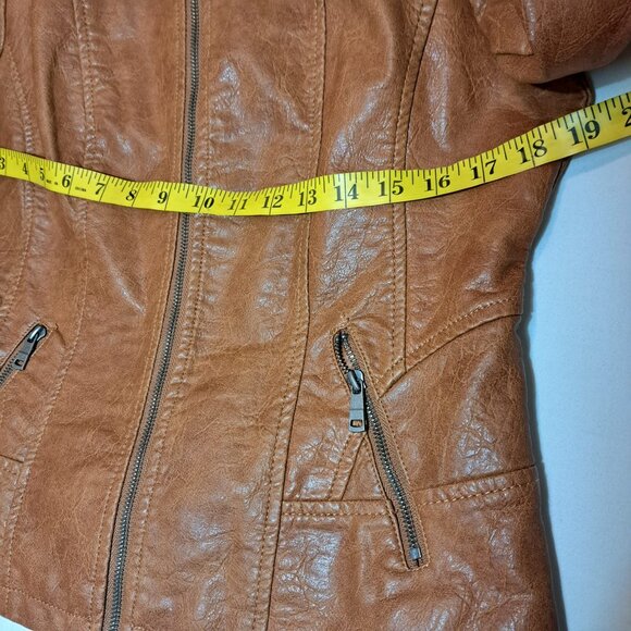 LA Coalition Brown faux leather jacket‎ womens size Medium - Picture 9 of 10